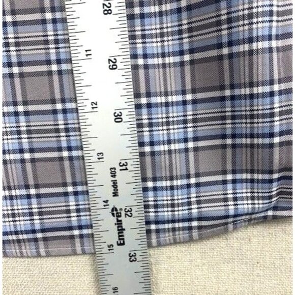 Brooks Brothers XXL Non-Iron Plaid Supima Cotton Long-Sleeve Shirt Gray / Blue - Picture 8 of 10